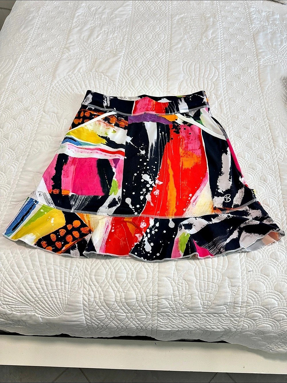 Sofibella Abstract Multicolor Mini Skirt Size XS